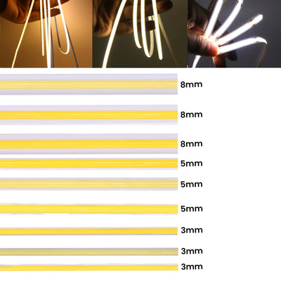 Bande LED COB ultra fine 5V 320LED/m blanc chaud