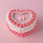 boîte bijoux forme cœur rose romantique anniversaire valentin noël mariage