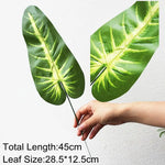 feuilles artificielles vertes tropicales moderne décoration extérieure anniversaire exposition photo fond faux plantes PVC