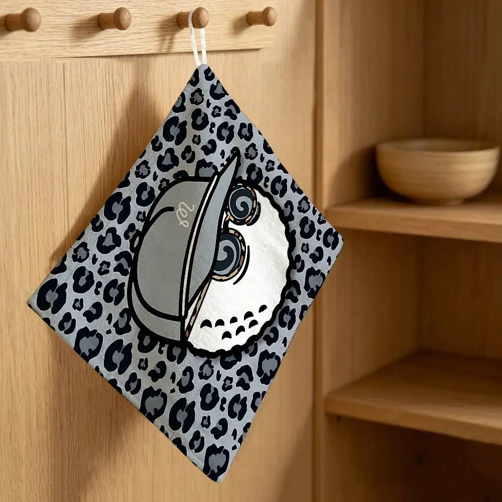 serviette main suspendue polyester coton dessin animé crochets cuisine salon