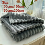 couverture rayée polyester douce gris beige portable tout usage saisonnée moderne