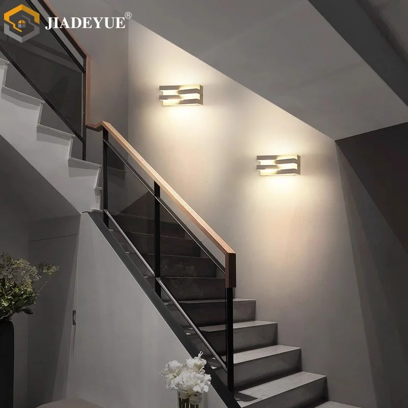 applique murale led moderne noir blanc ip65 2492000lm 85265v minimalisteextérieurintérieur