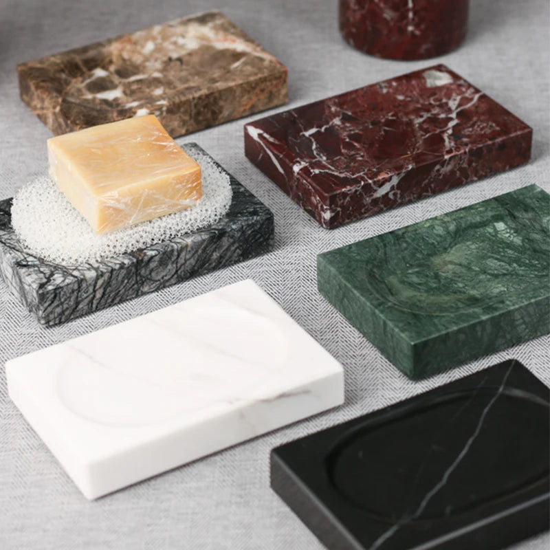 support savon moderne marbre blanc noir vert salle bain eco friendly