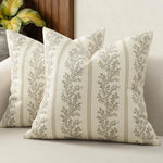 taies d'oreiller motif floral blanc gris decoration maison polyester opaques classique farmhouse 18x18 pouces