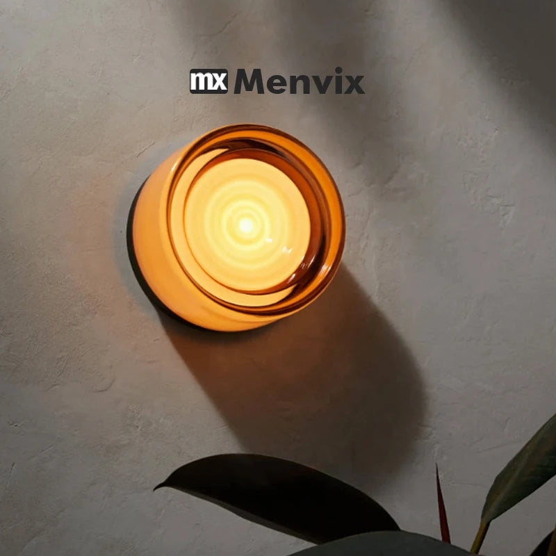 appliques murales modernes transparentes ambre gris clair texturées minimaliste fixées mur flux lumineux led