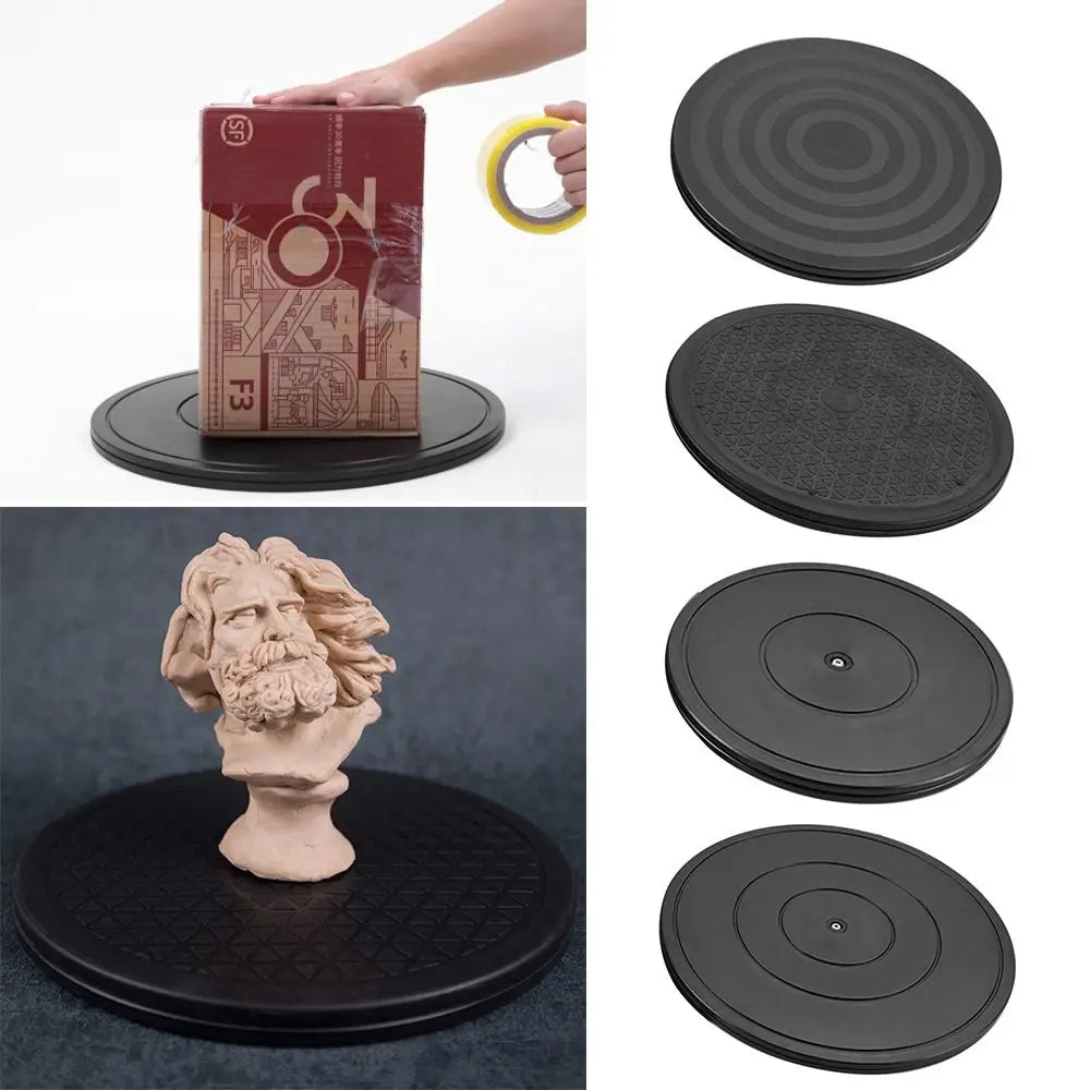 support rond moderne noir texture géométrique adhésif opacité plateau tournant 360 degrés diamètre 20