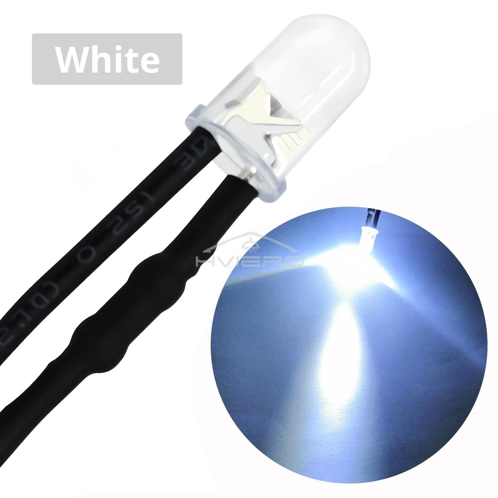 diodes led rondes transparentes 10 pièces 17.5mm 12v blanc chaud rouge vert bleu moderne
