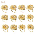 anneaux serviette feuilles or argent rose gold moderne élégants décoration table mariage noël