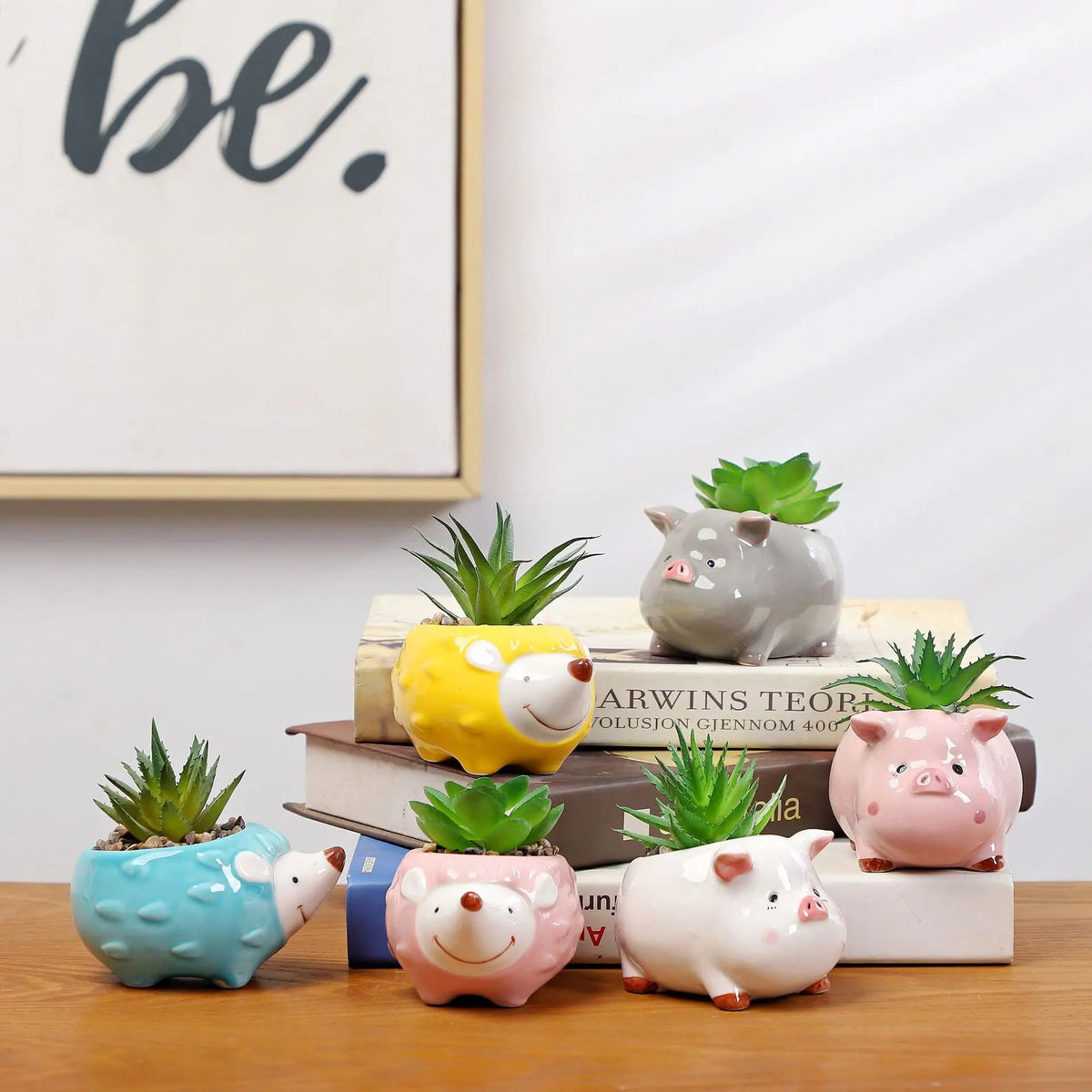 cache pots animaux mignons porc chien renard hérisson bleu rose gris orange blanc opacité