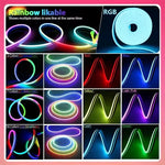 ruban led néon multicolore moderne ligne ondulée clips étanches 10m 15m 20m 5m bluetooth