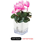 pots plantes auto arrosants blancs moderne grille drainage transparent minimaliste