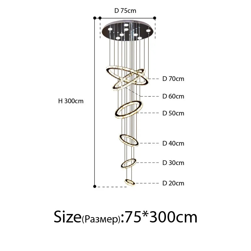 lustre moderne blanc cercles concentricques salon chambre pendentif acier inoxydable éclairage intérieur grande piece