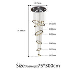 lustre moderne blanc cercles concentricques salon chambre pendentif acier inoxydable éclairage intérieur grande piece
