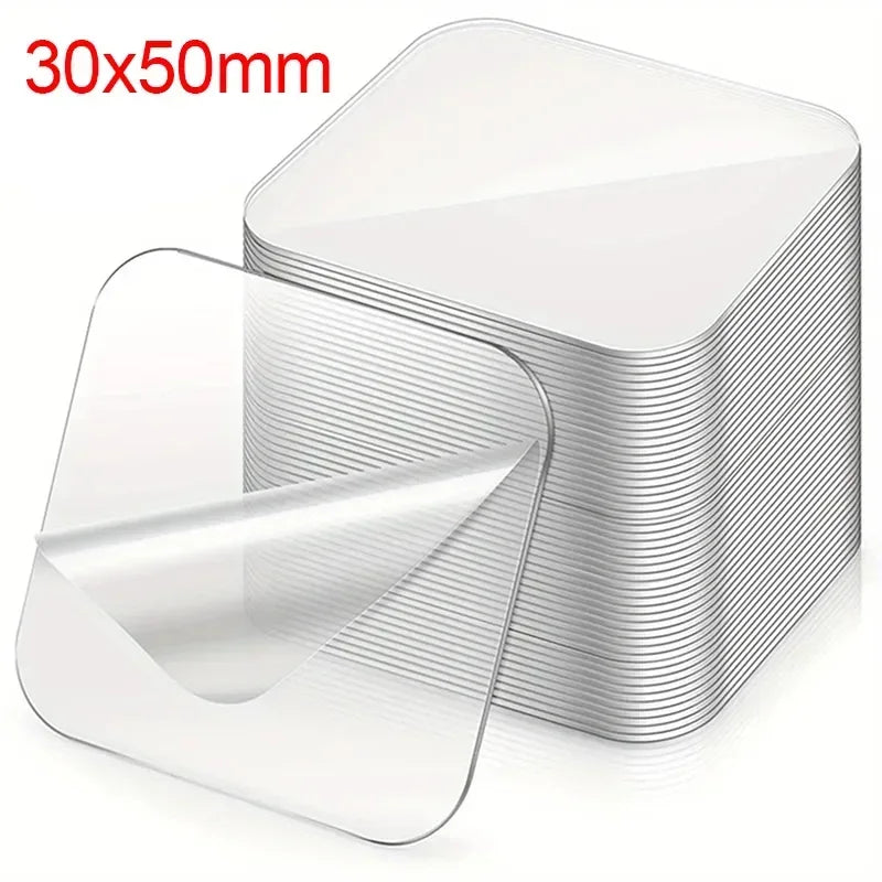 adhésif double face réutilisable transparent imperméable pratique mur meubles 6cm 6cm