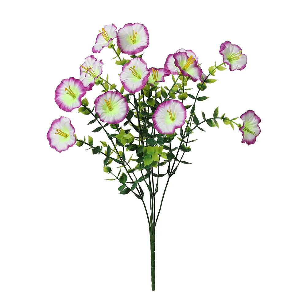 bouquet fleurs artificielles violettes blanches jaunes rouges petunia modernes decoration maison mariage anniversaire 35cm