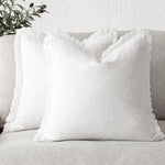 coussin coton vert olive rustique texture lin décoration intérieure lit salon canapé moderne