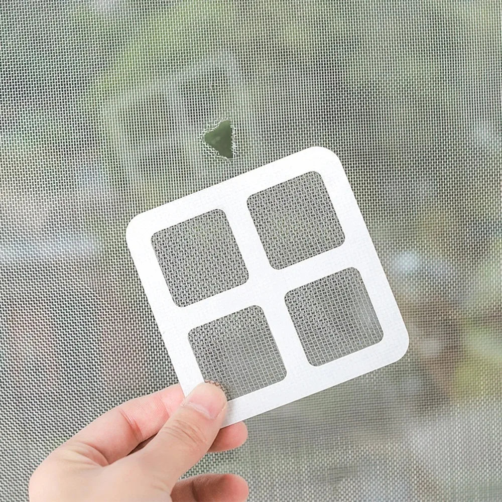 grille fenêtre adhésive maille fine gris clair moderne anti insectes 10cm 10cm pack 10