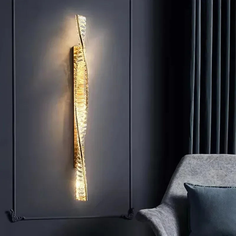 applique murale luxe cristal doré moderne luminaire décoratif contemporain éclairage intérieur salon