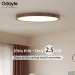 lampe led moderne bois foncé texture naturelle 3000k 6000k ultrafin chambre salon