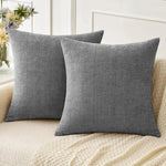 housse coussin carré vert olive texture lin moderne zip invisible canapé décoration maison