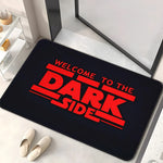 tapis moderne noir rouge welcome dark side antidérapant polyeste mousse pe