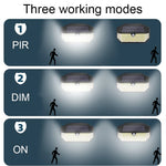 lampe solaire led noir moderne capteur mouvement ip65 étanche 226led