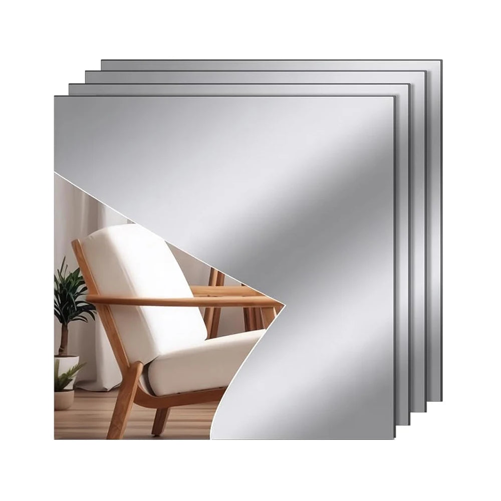 miroir adhésif moderne carré blanc 3d acrylique décoration mur papier adhésif guide