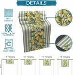 table table lin motif citrons fleurs rayures vertes esté