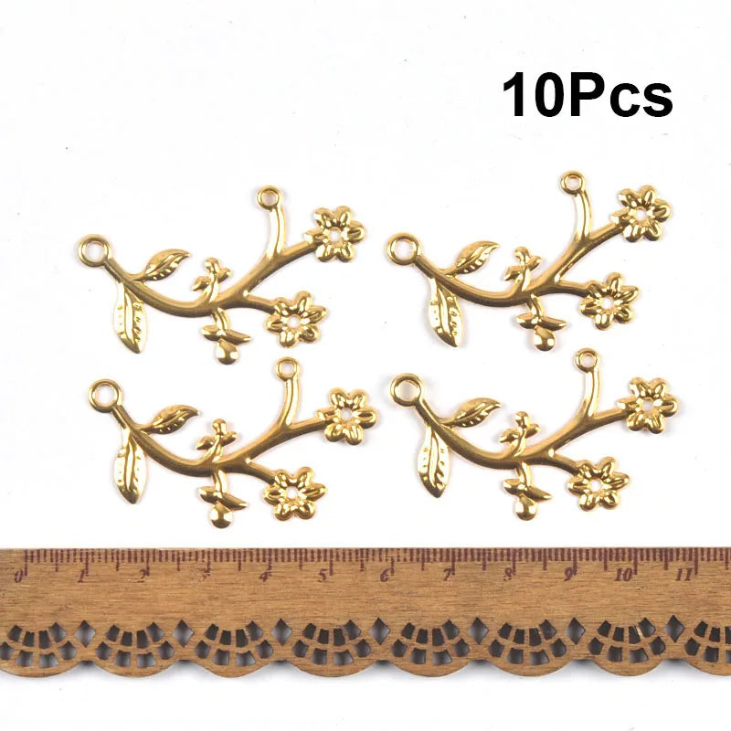 connecteurs métal doré feuilles branches décoration artisanale scrapbooking bijouterie 21 78mm