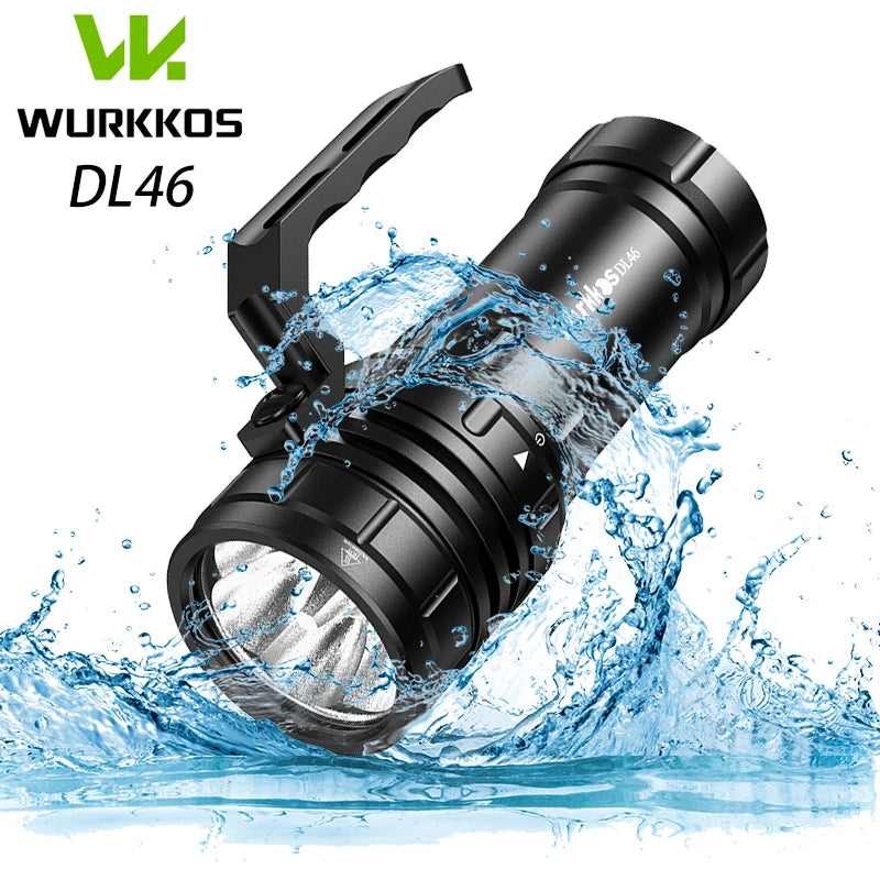 torche rechargeable plongée 20000lm 20w 600m portée alliage aluminium led professionnel robuste