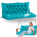 coussin balançoire imperméable bleu marine tufté moderne chaînes métalliques 120cm 100cm hand wash only