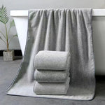 serviettes rayées bambou séchage rapide douces absorbantes gris clair moderne ensemble bain pliées