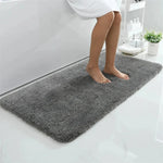 tapis bain doux moelleux moderne antidérapant absorbant salle bain maison gris beige