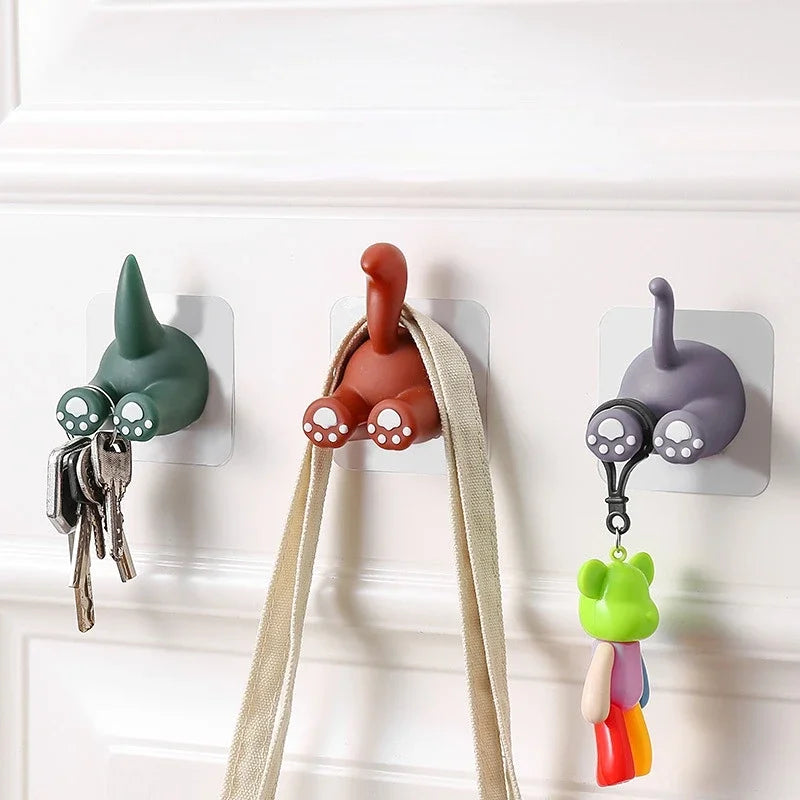 porte accessoires adhésifs animaux créatifs porc chien chat rose blanc jaune vert gris mignon