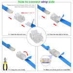 Connecteur bande LED 10mm vue de dessus