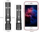 lampe torche rechargeable led noire zoom réglable camping randonnée bicyclisme