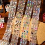 stickers multicolores transparents moderne mignon animaux nourriture brillants scrapbooking diy journal album bricolage