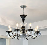 lustre cristal blanc noir baroque salon chambre encastrée LED classique