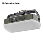 lampe solaire multifonctionnelle vert olive rechargeable camping affichage numérique usb type