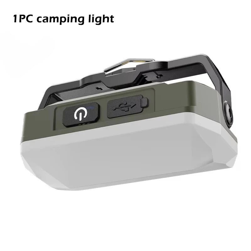 lampe solaire multifonctionnelle vert olive rechargeable camping affichage numérique usb type