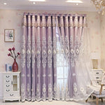 rideau voile violet rose brodé fleurs 3d élégant classique transparentextérieur fenêtre chambre salon