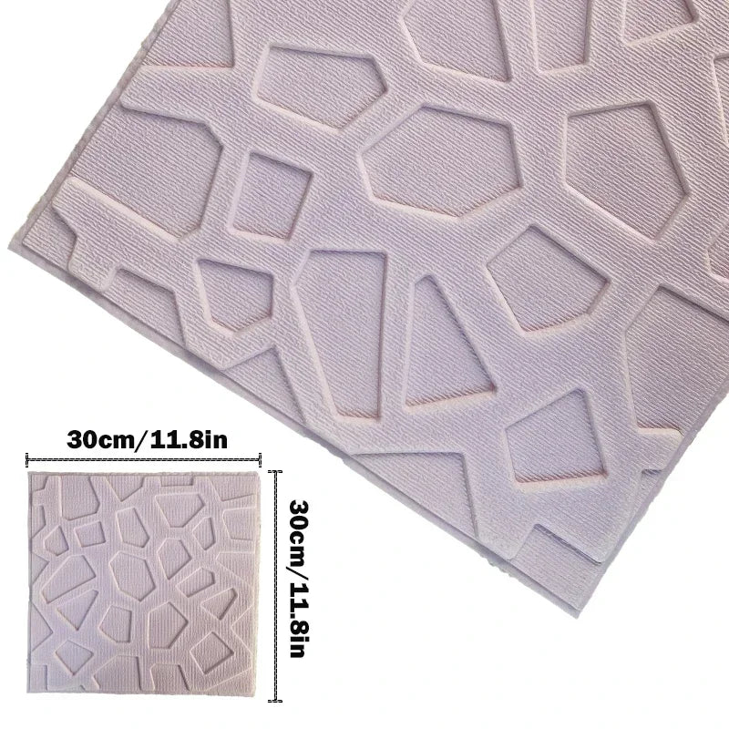panneaux decoratifs modernes 30cm 30cm motif geometrique relief blanc rose gris
