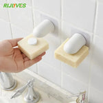 porte savon mural adhésif blanc texture granulée moderne salle bain antibactérien fixe évier pratique
