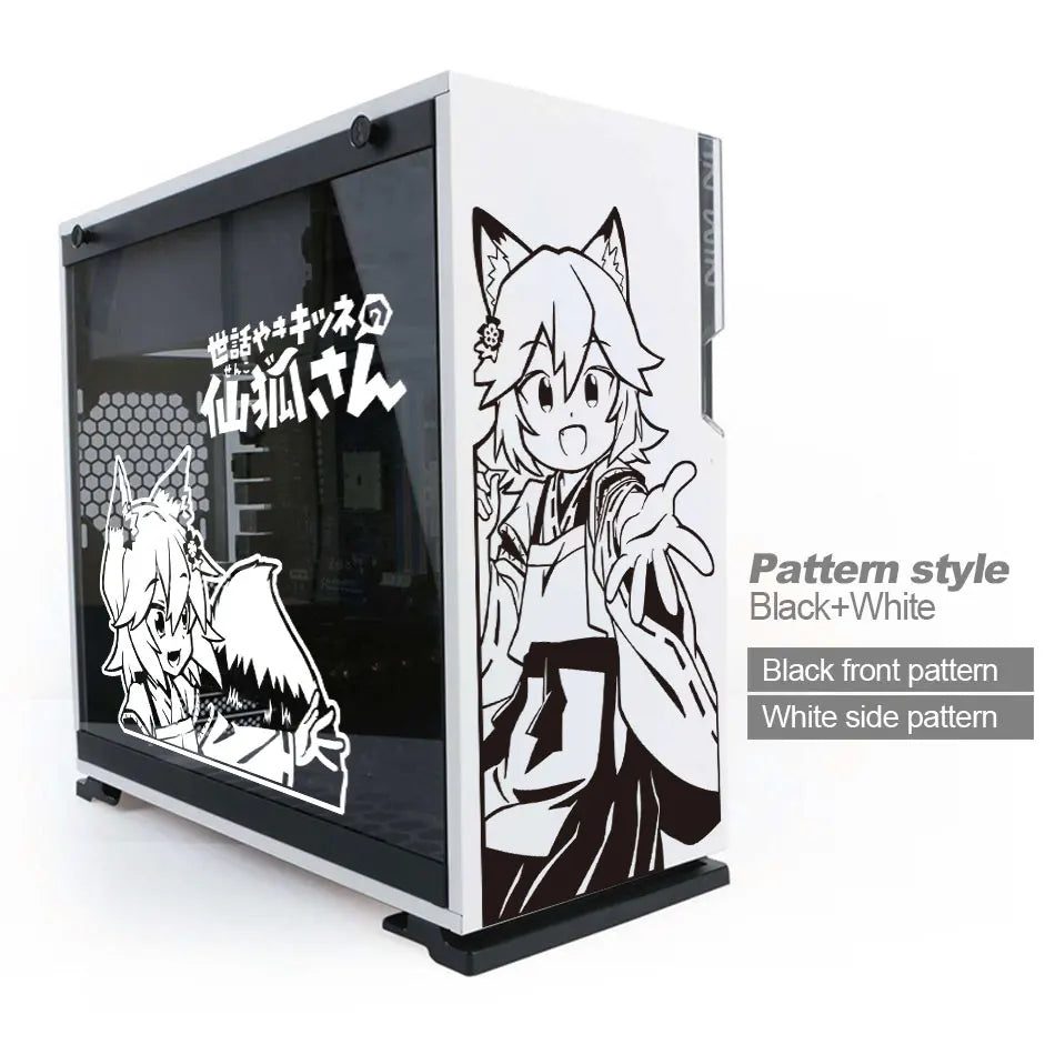 autocollants decoratifs anime blanc noir boitier pc films metallises opacite moderne stylise