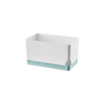 cache pot moderne blanc bleu clair uni opaque adhésif intérieur fleuri verte simple