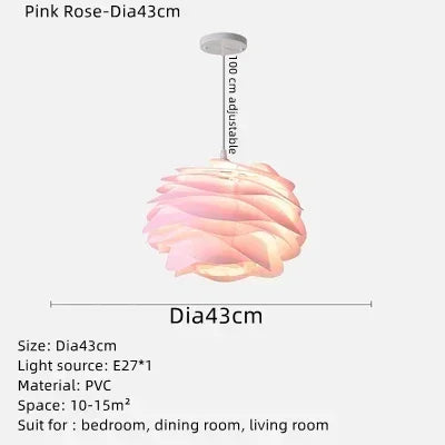 lampe suspendue moderne pvc blanc plissé opaque chambre coucher