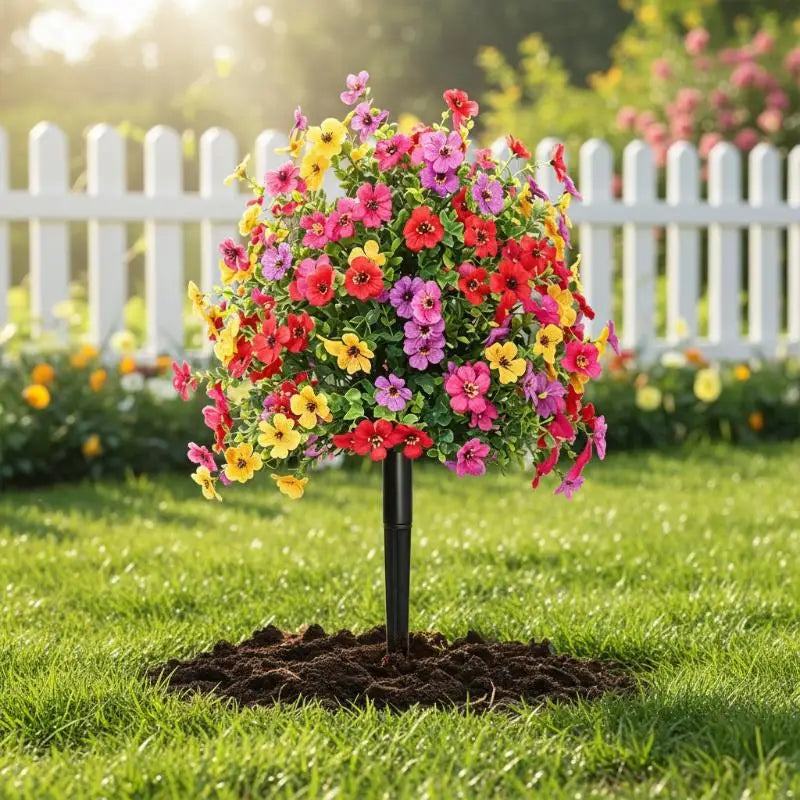 plantes artificielles fleurs rouges roses jaunes violettes décoration intérieure moderne tringle noire branchettes simples
