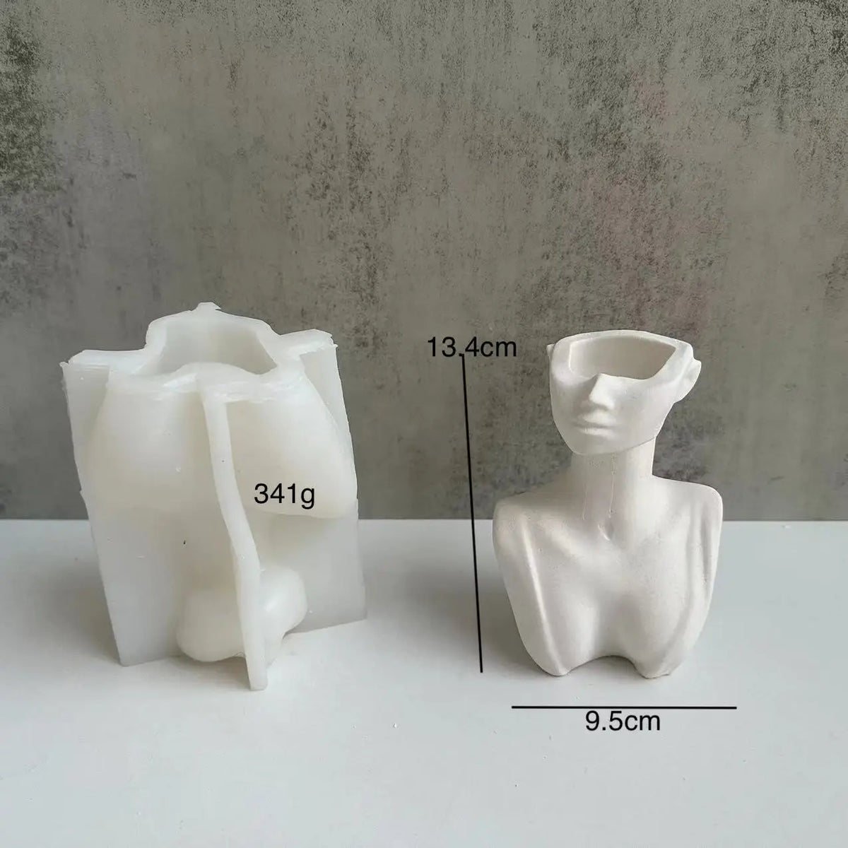 moulage résine buste féminin art deco sculpture artisanat maison décoration 3d blanc lisse totalmente
