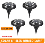 lampe solaire led extérieure moderne noire cercle diodes 12 led ip65 rechargeable solaire
