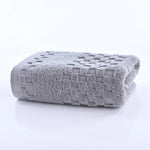 serviette bain coton carreaux gris moderne séchage rapide 70x140cm pliable toilette absorption efficace lavable